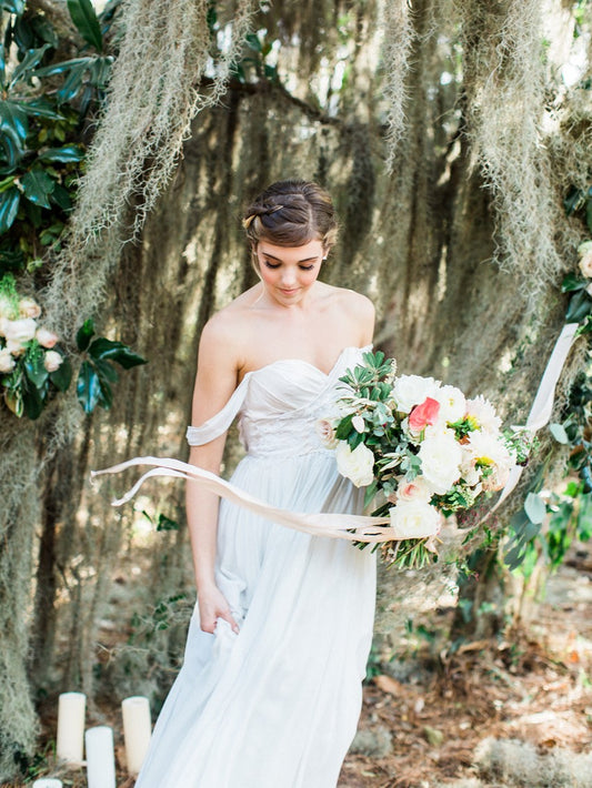 This Floral Composition Inspired By The Colors Of The Low Country Is  Fresh Take On A Neutral Palette, featured Chic Vintage Brides