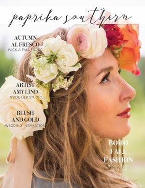 Equinox: Boho Fall Fashion | Colonial House of Flowers Floral Halo Fashion Cover Feature by Paprika Southern Magazine
