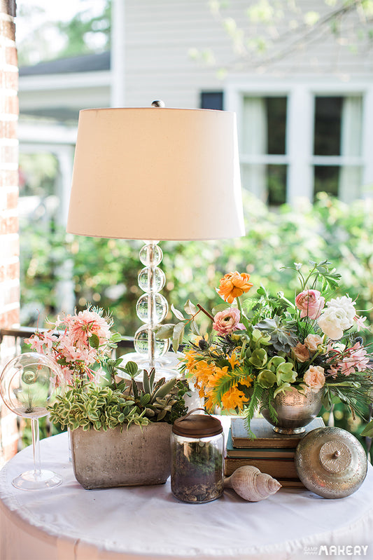 Garden Style-ish Porch Summer Flowers with Pottery Barn and Camp Makery