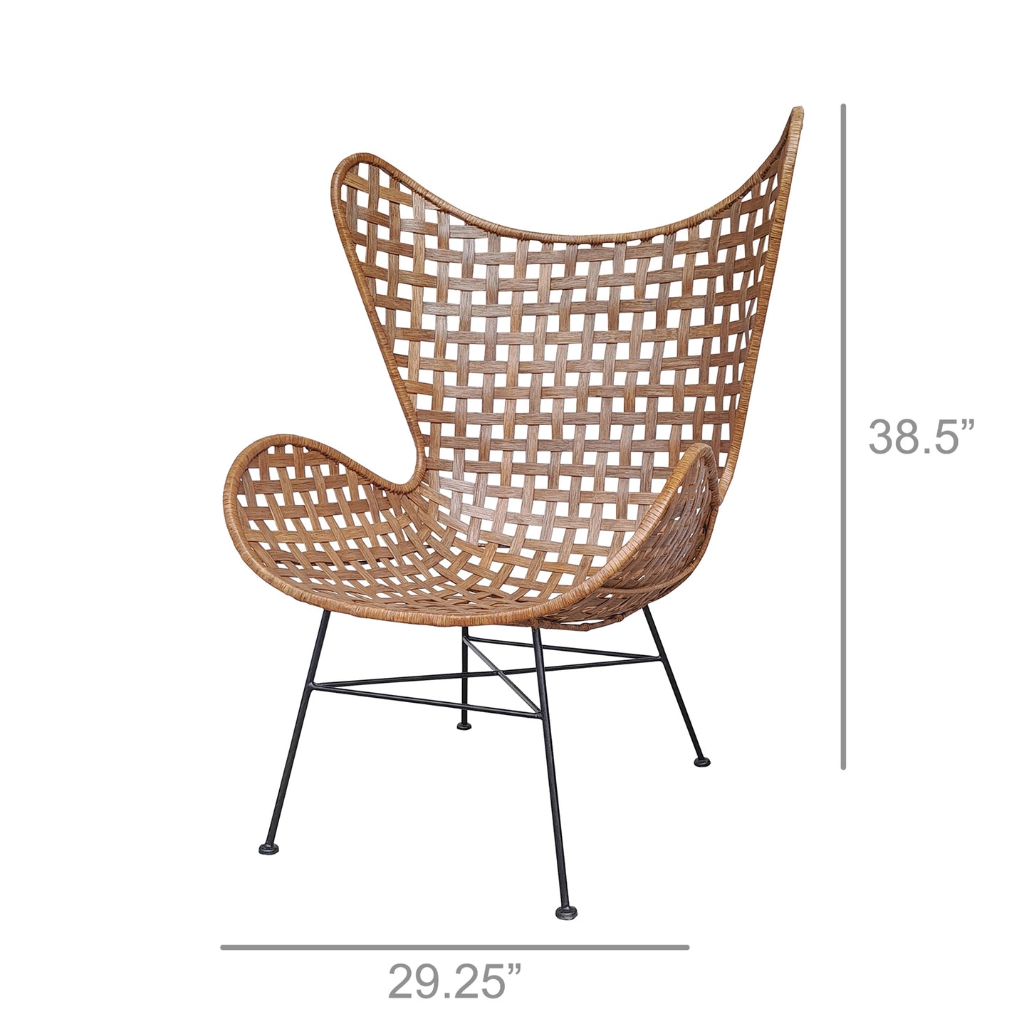 Mariposa Wing Iron & Rattan Chair