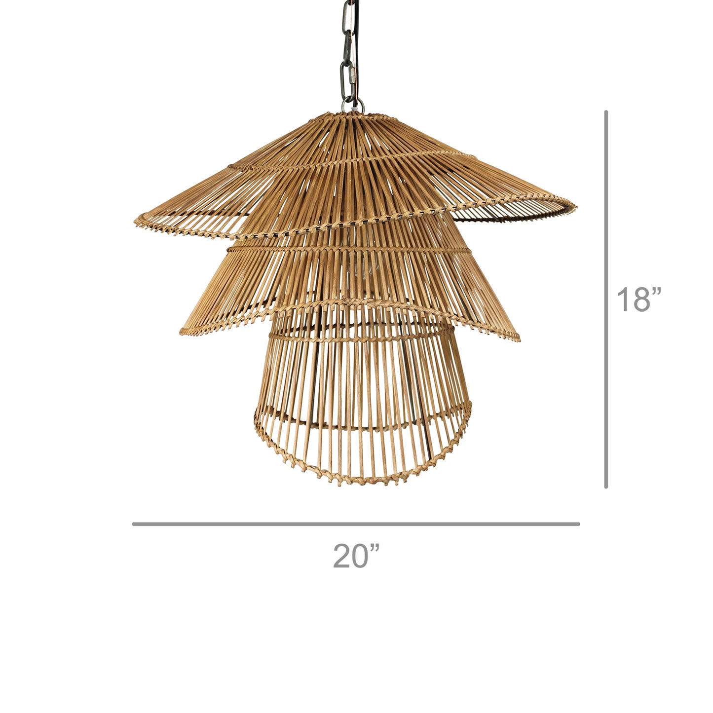 rattan hanging pendent lamp with measurements