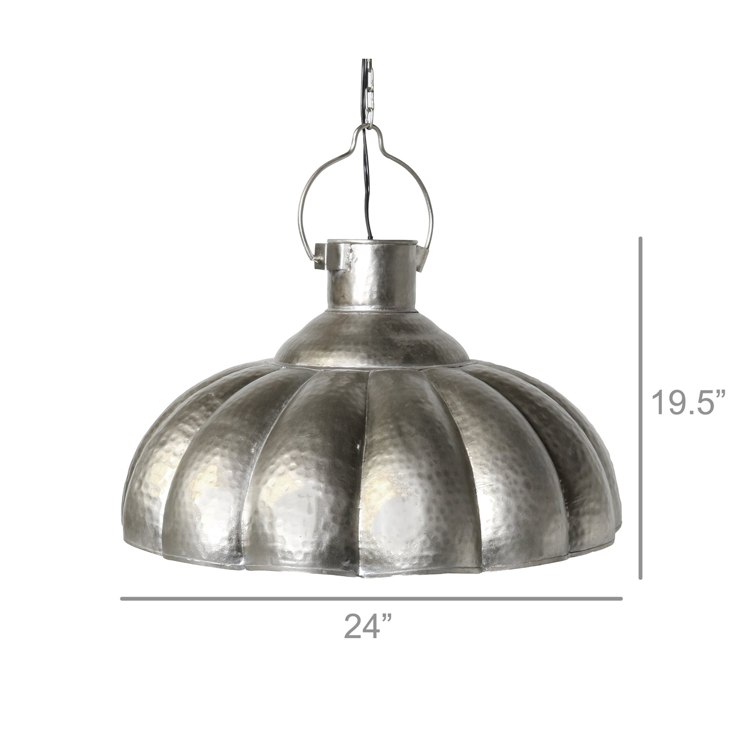 Farrah Antique Nickel Scalloped Pendent Lamp