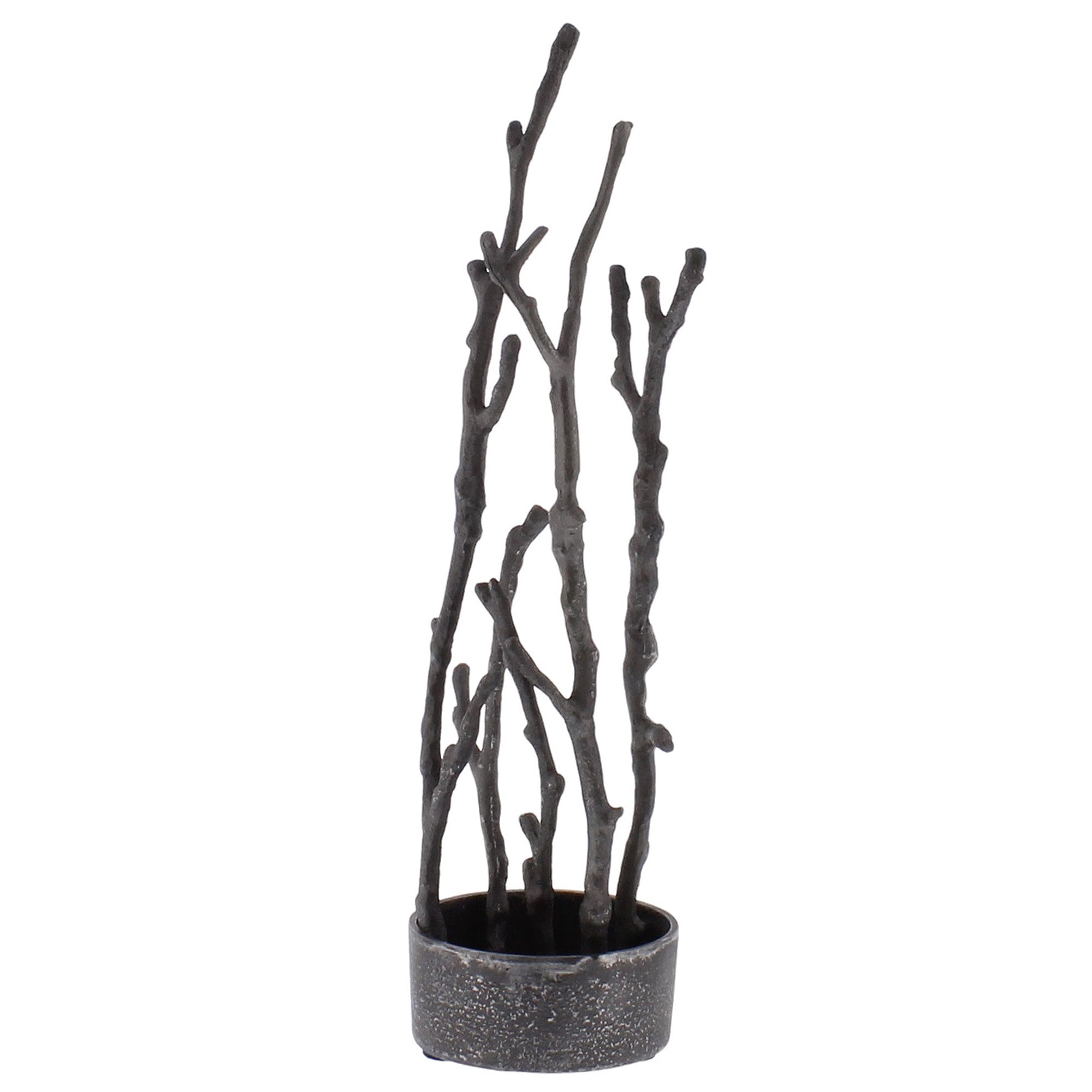 Sculptural Branch Metal Round Vase