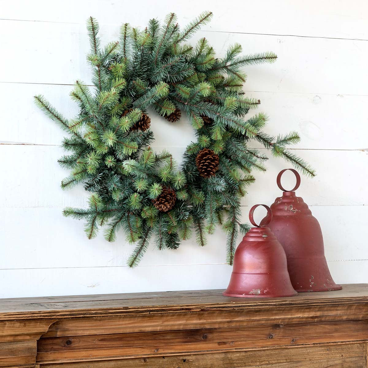 Blue Spruce Wreath with LED Lights, Large