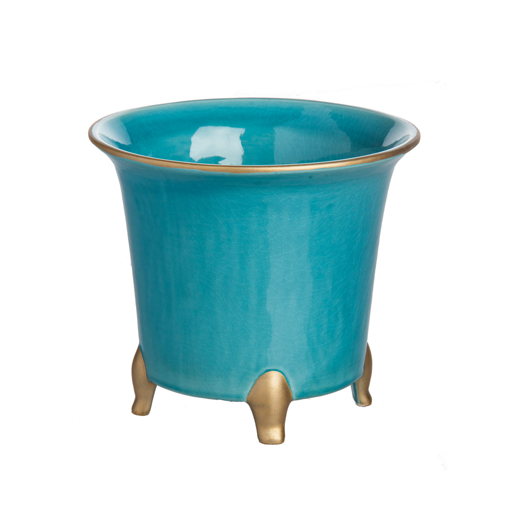 Turquoise with Gold Cachepot