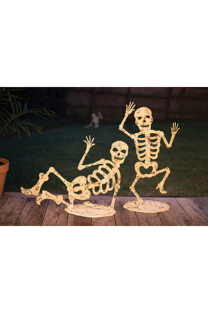 Halloween Glow In The Dark Skeletons on Bases, Set of Two