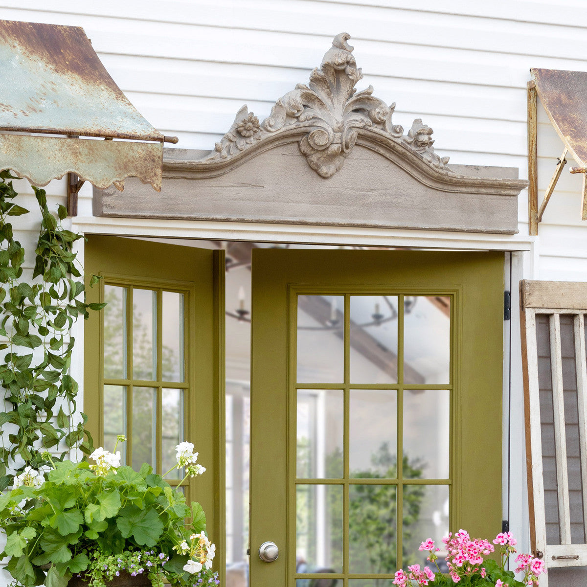 decorative-wood-pediment-outside-decor-on-garden-shed-over-green-door