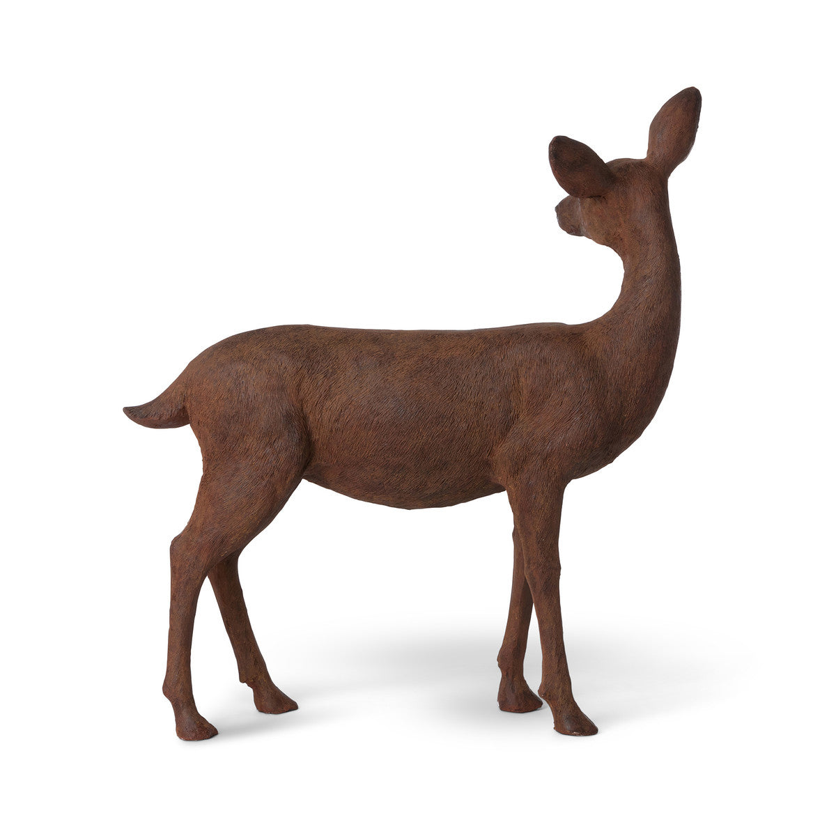 rustic doe outdoor decor on white background