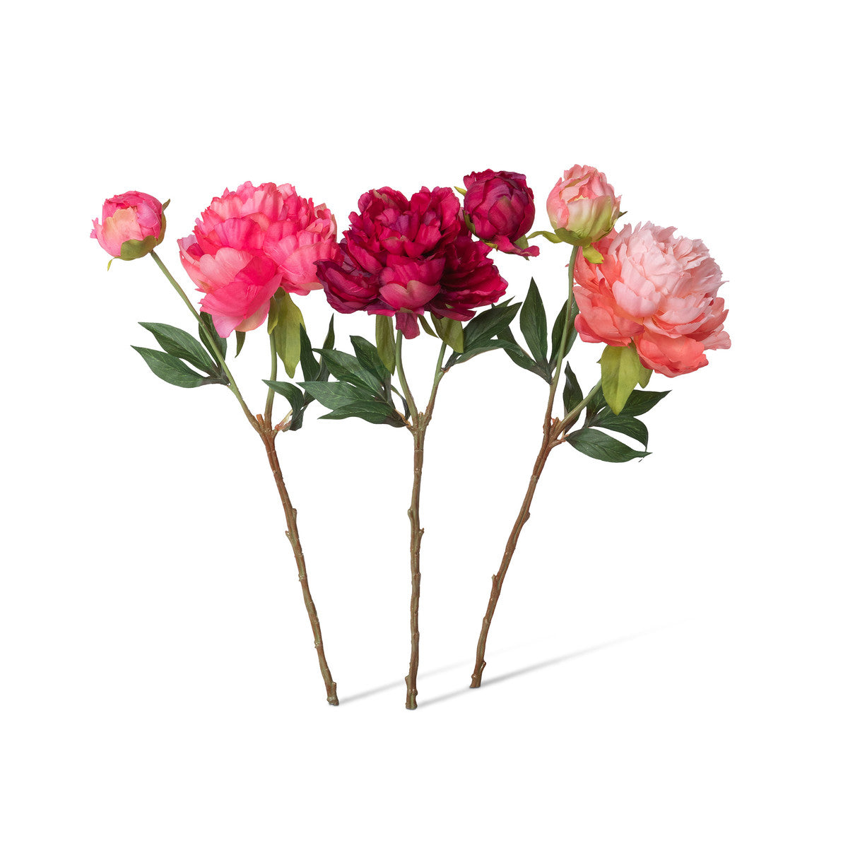 Faux Summer Peony Pink Cerise Mix of 3 Assorted Colors