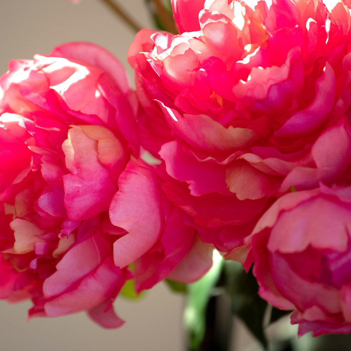 Faux Summer Peony Pink Cerise Mix of 3 Assorted Colors