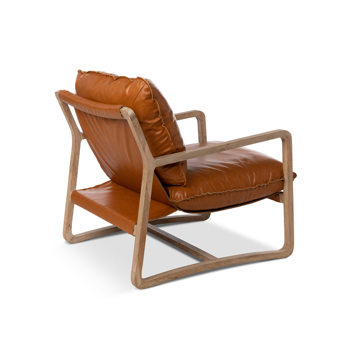 modern vegan leather brawn chair rear view