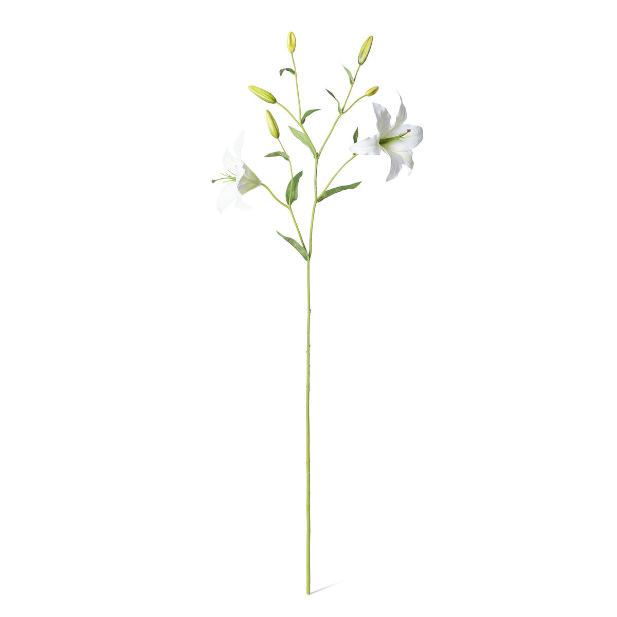 Faux Oriental Lily Stem, White