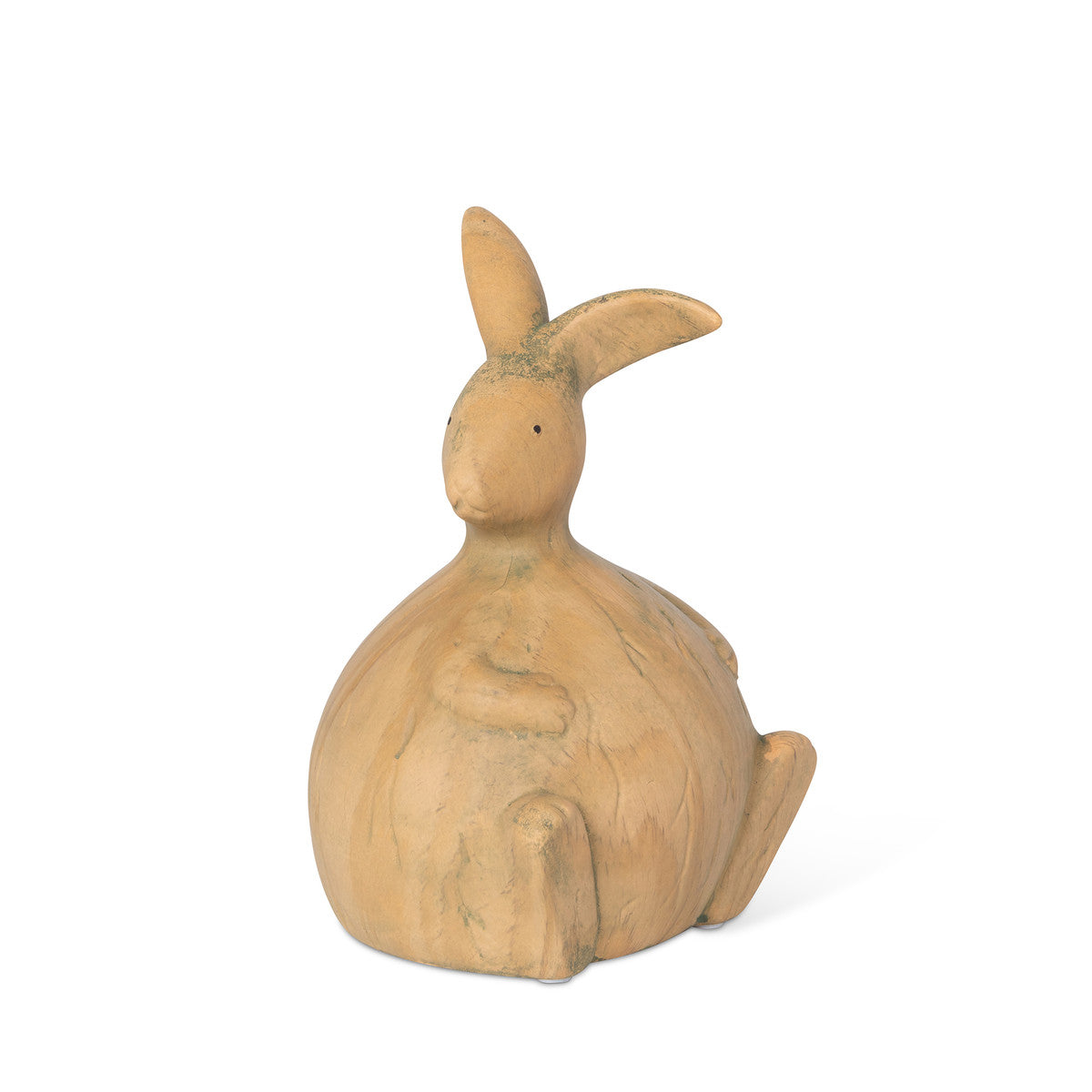 white background with wood bunny