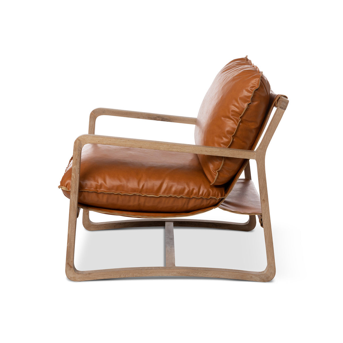 Haldon Mid-Century Modern Style Lounge Chair, Vegan Leather