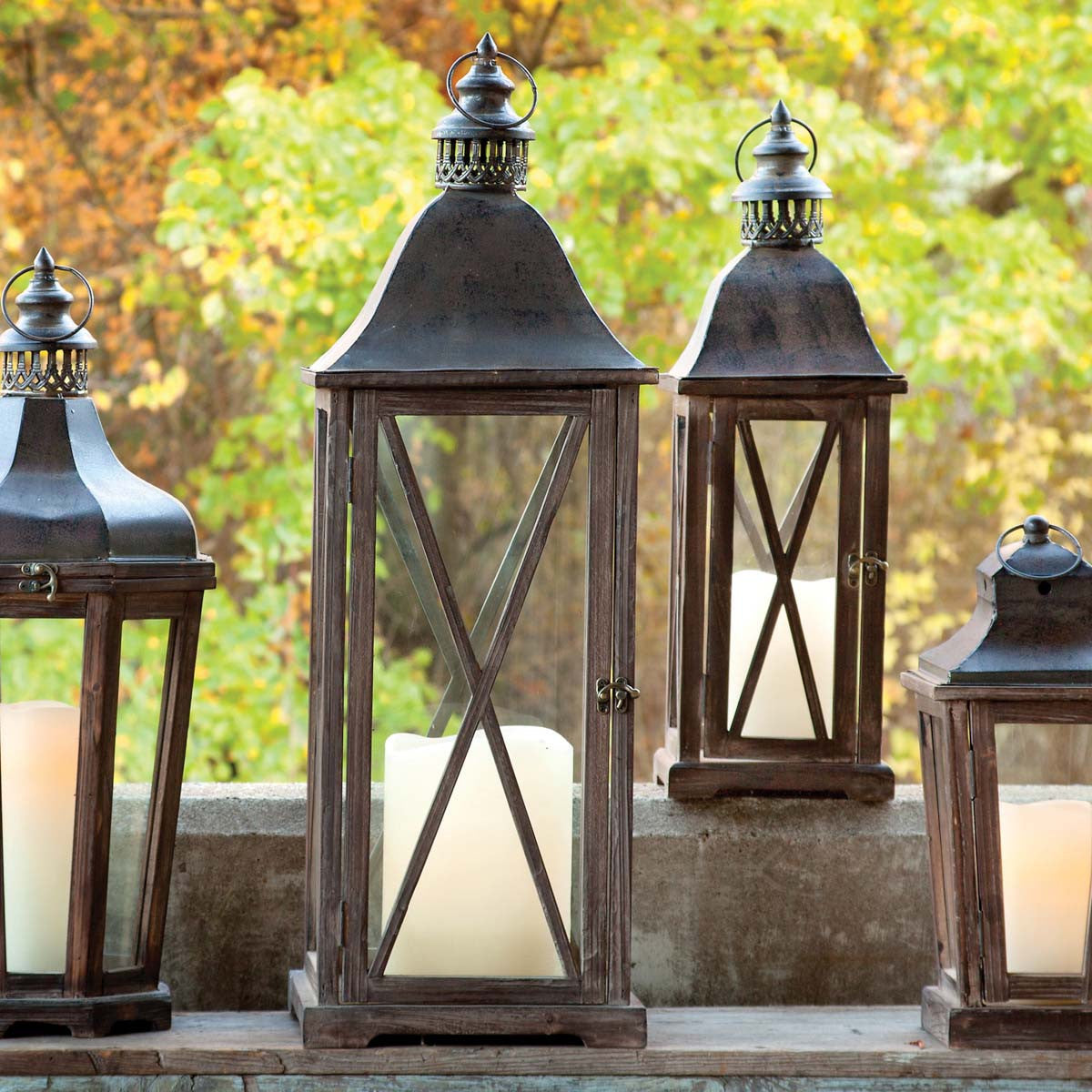 Traditional Country Club Lanterns, Set of 2