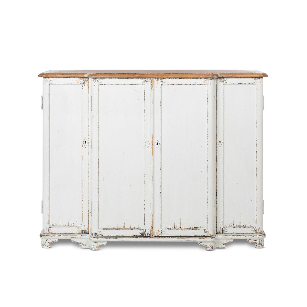 Painted Distressed White Grand Entrance Cabinet