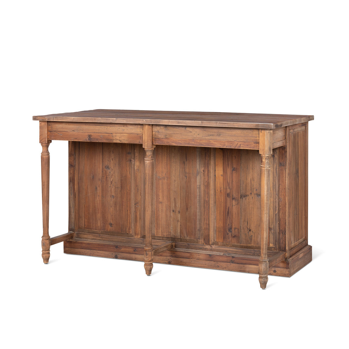 Reclaimed Wood Kitchen Island With Bar Extension
