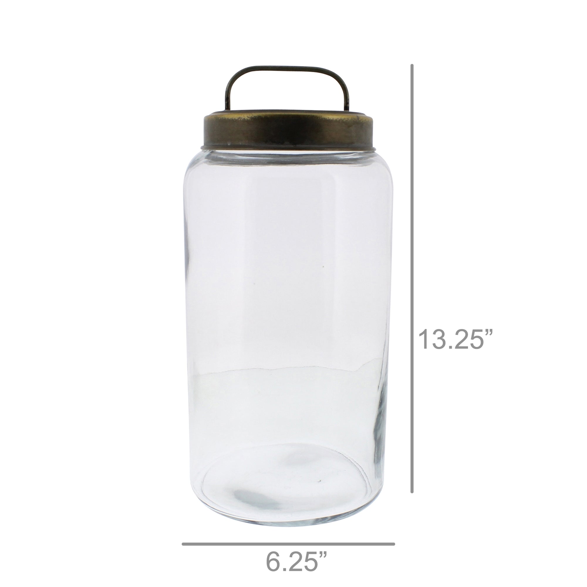 Archer Clear Glass Canister With Metal Lid by HomArt