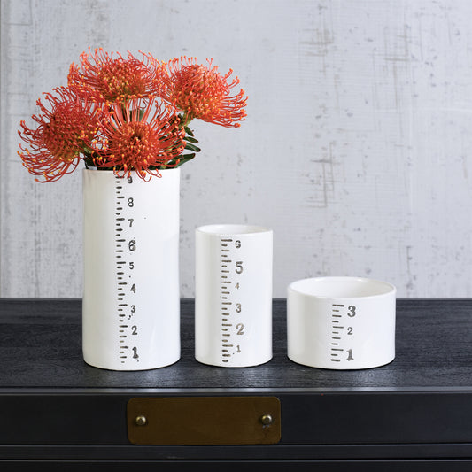 Ruled Cylinder Vase Set