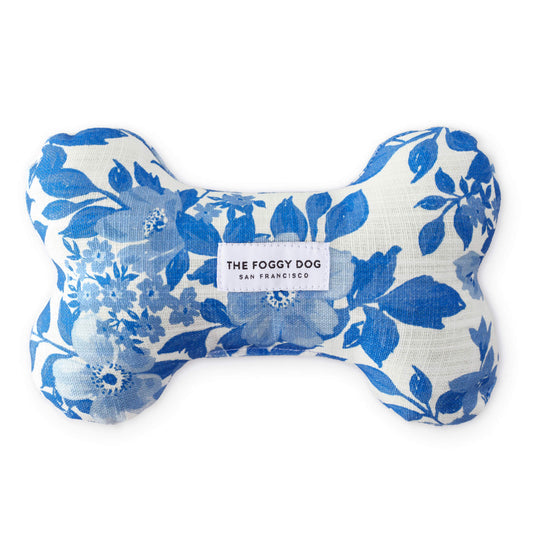 The Foggy Dog Blue Roses Dog Squeaky Toy