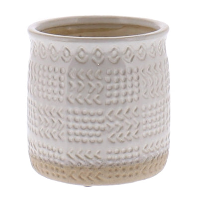 Cheyenne Cachepot Ceramic White Vase Collection by HomArt, Set of 4