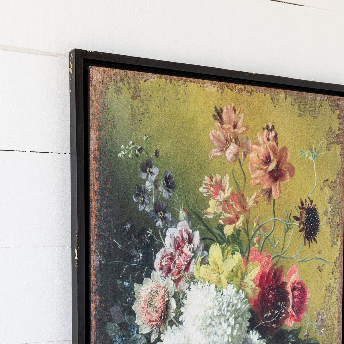 colorful floral luxury wall art on white wall