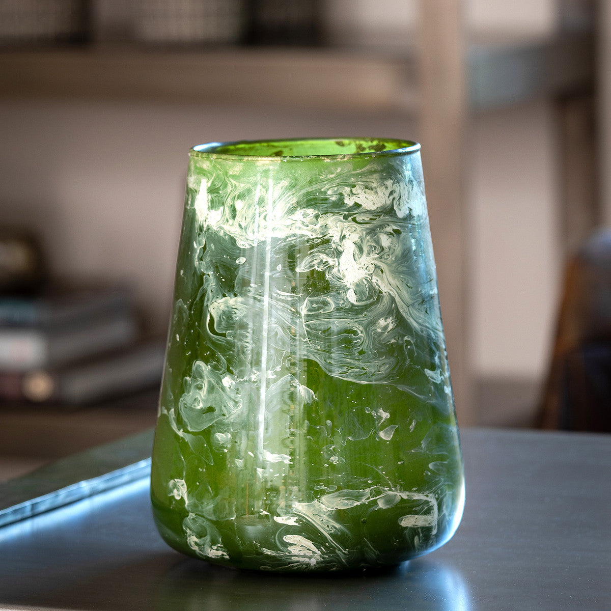 Grassway Glass Marble Finish Vase