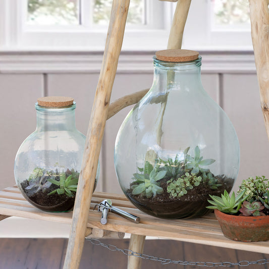 Glass Terrarium with Garden Tools