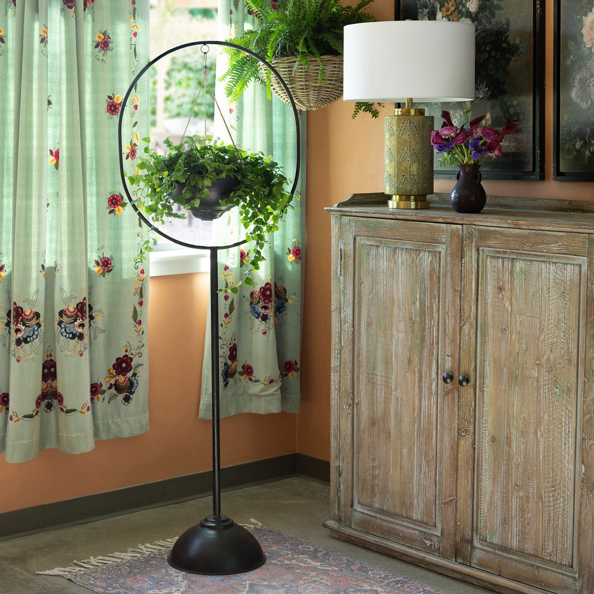 Spherical Iron Plant Stand
