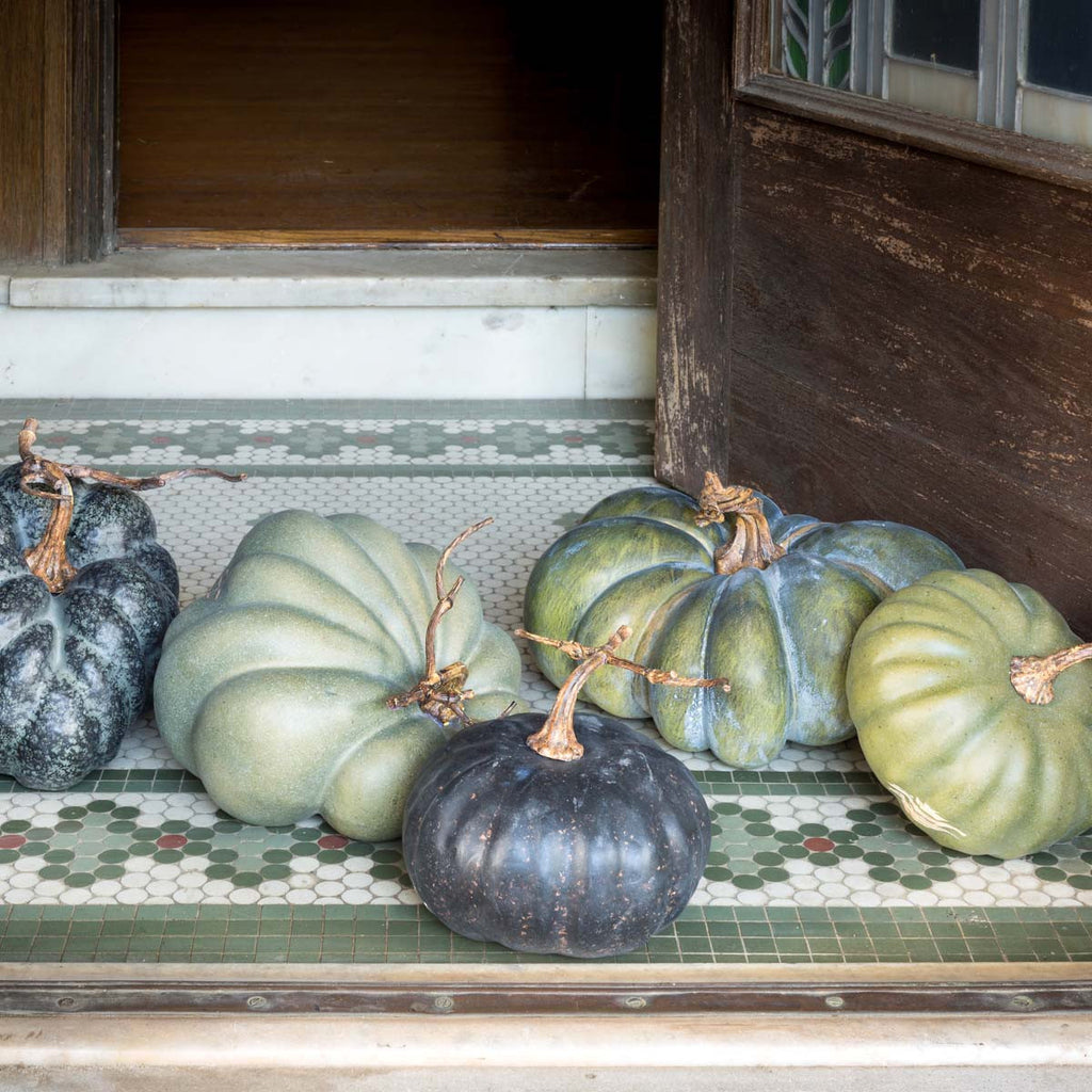Green Heirloom Pumpkins, Set of 5, Assorted Styles