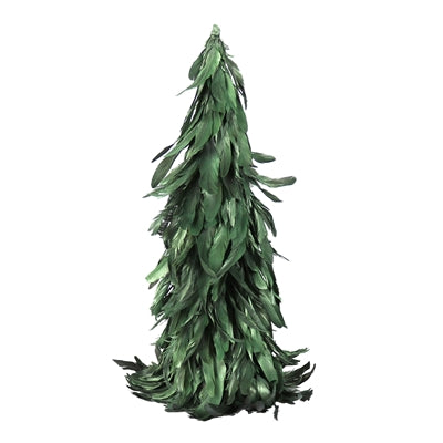 Emerald Green Luster Feather Christmas Tree Collection