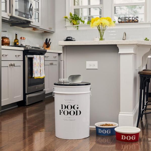 Harry Barker Bon Chien Dog Food Storage Canister in White