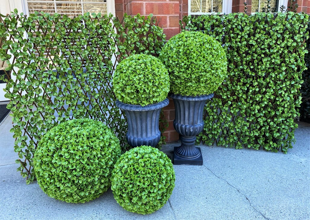 faux artificial jade leaf balls and willow screens
