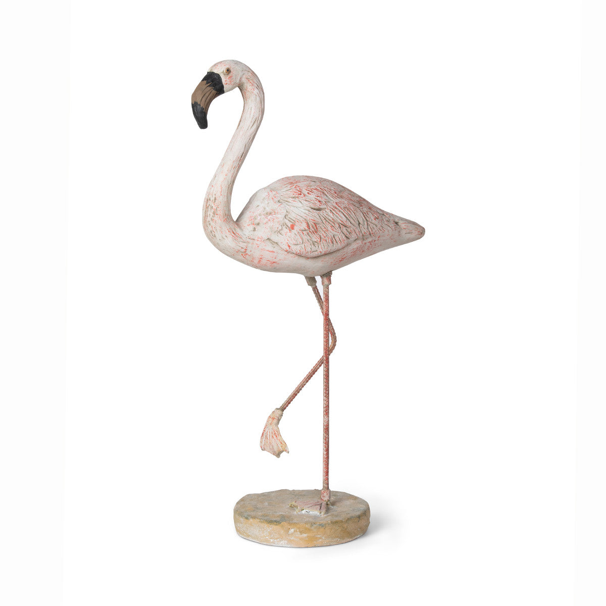 Luiz and Lula Distressed Pink Flamingo Concrete Pair