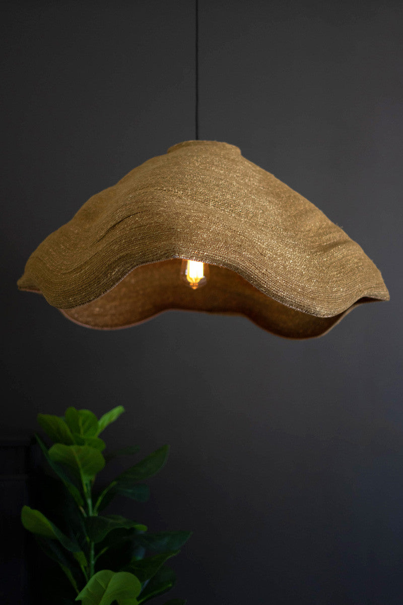 Moon Grass Scalloped Dome Hanging Pendent Light