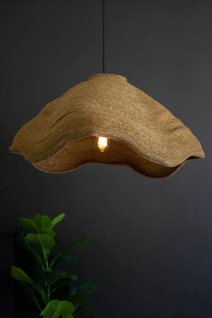 Moon Grass Scalloped Dome Hanging Pendent Light
