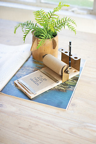 Tabletop Note Roll With Wood Base