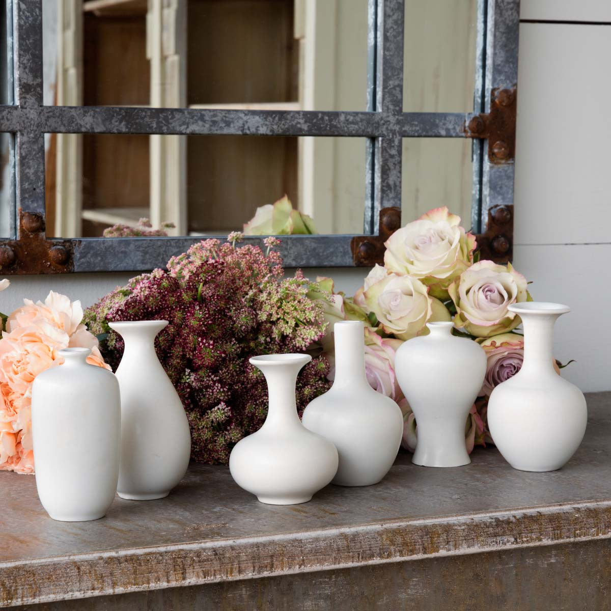 Petite Flower White Vase Collection