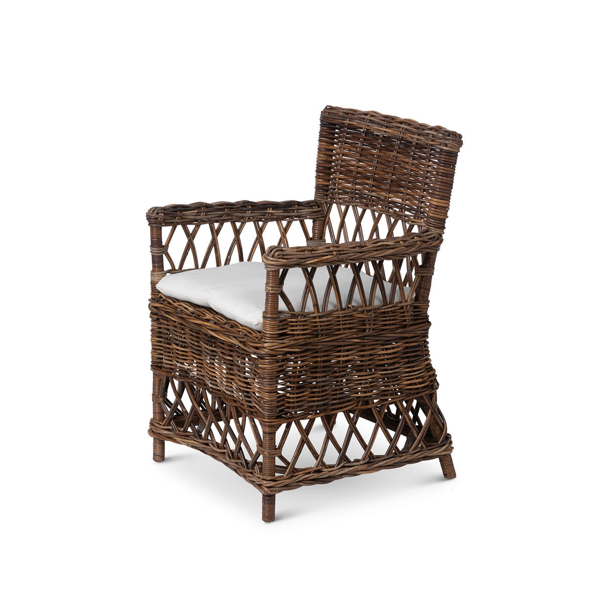 Woven Rattan Plantation Accent Chair