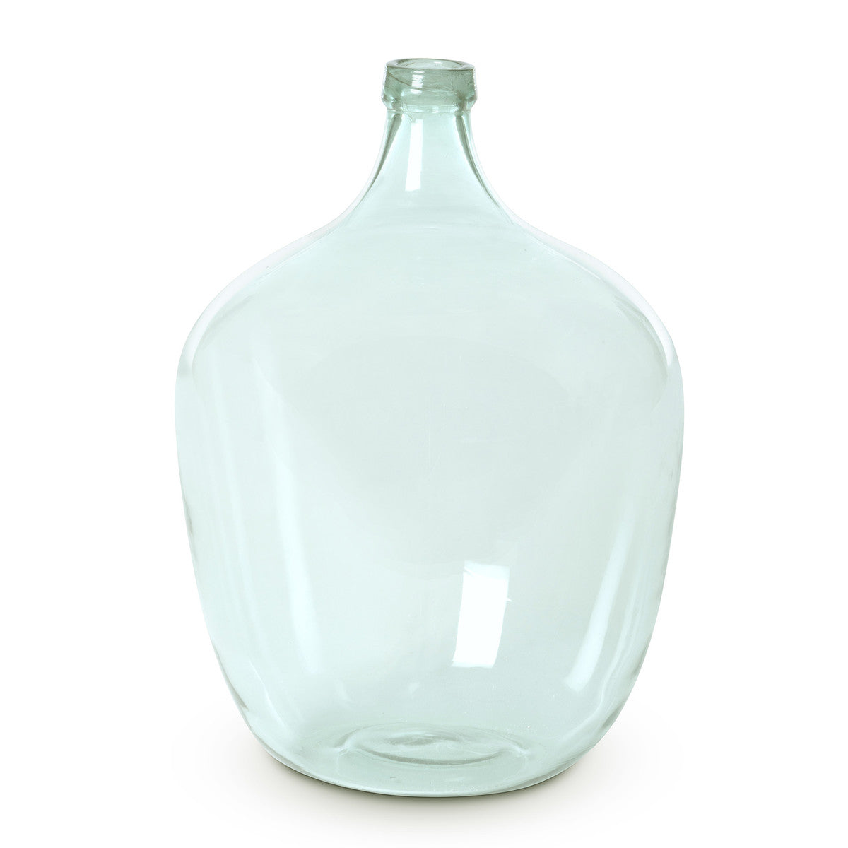 clear glass vineyard jug vase empty