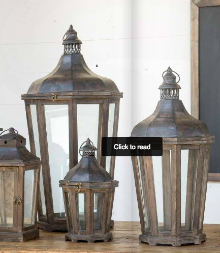 Wood & Galvanized Metal Hillcrest Lanterns by Park Hill Collection, Set of 3 - Colonial House of Flowers | bespoke floral design + online shop | Atlanta, Georgia