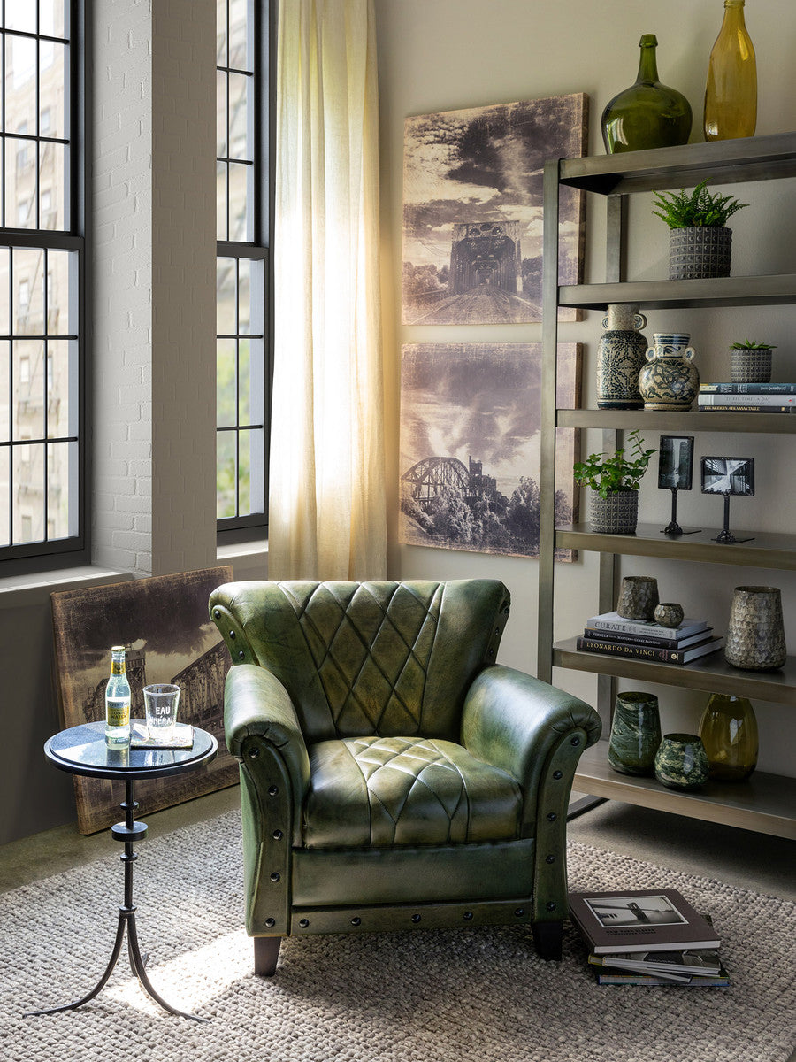 Bradford Forest Green Leather Armchair