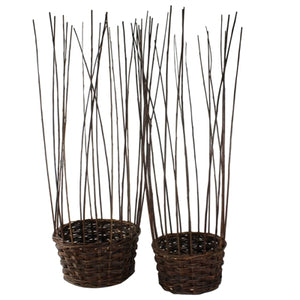 Willow Gathered Baskets, Set of 2