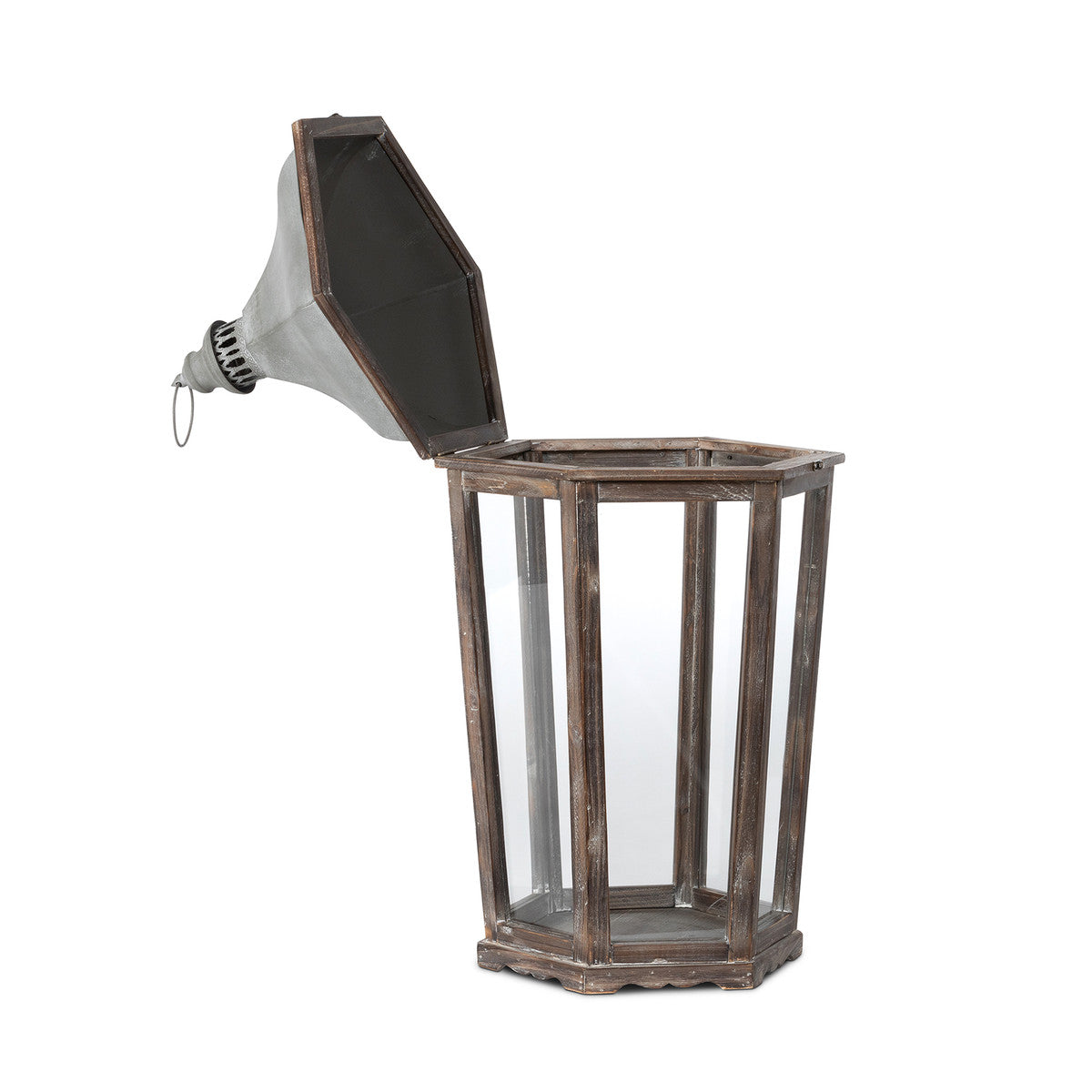 Wood & Galvanized Metal Lantern