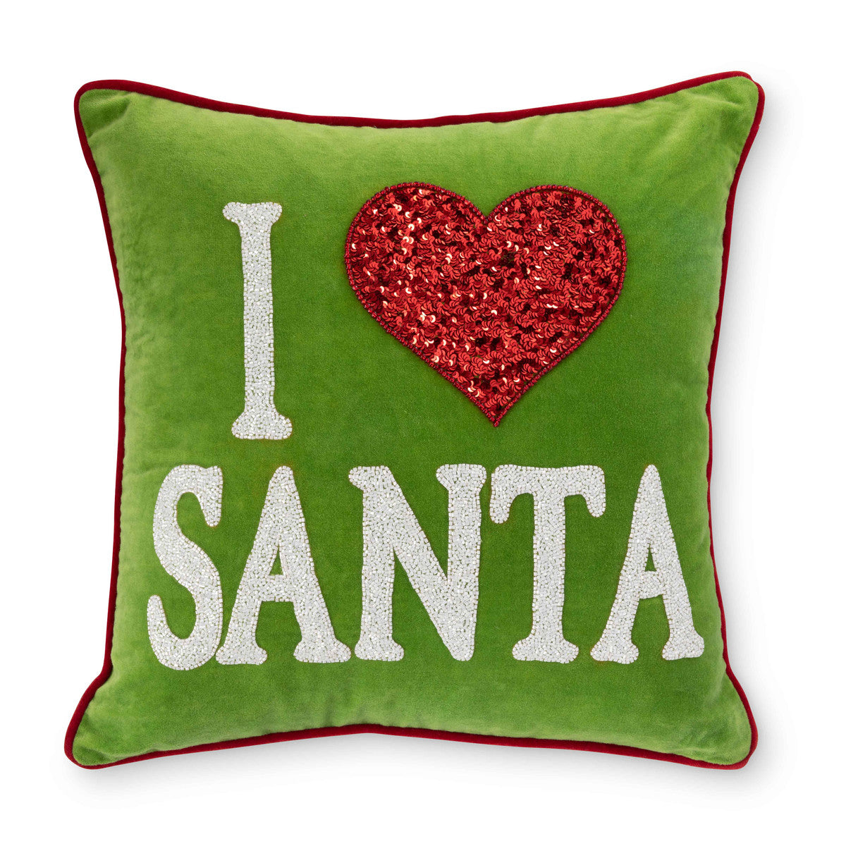 I Love Santa Velvet Christmas Pillow