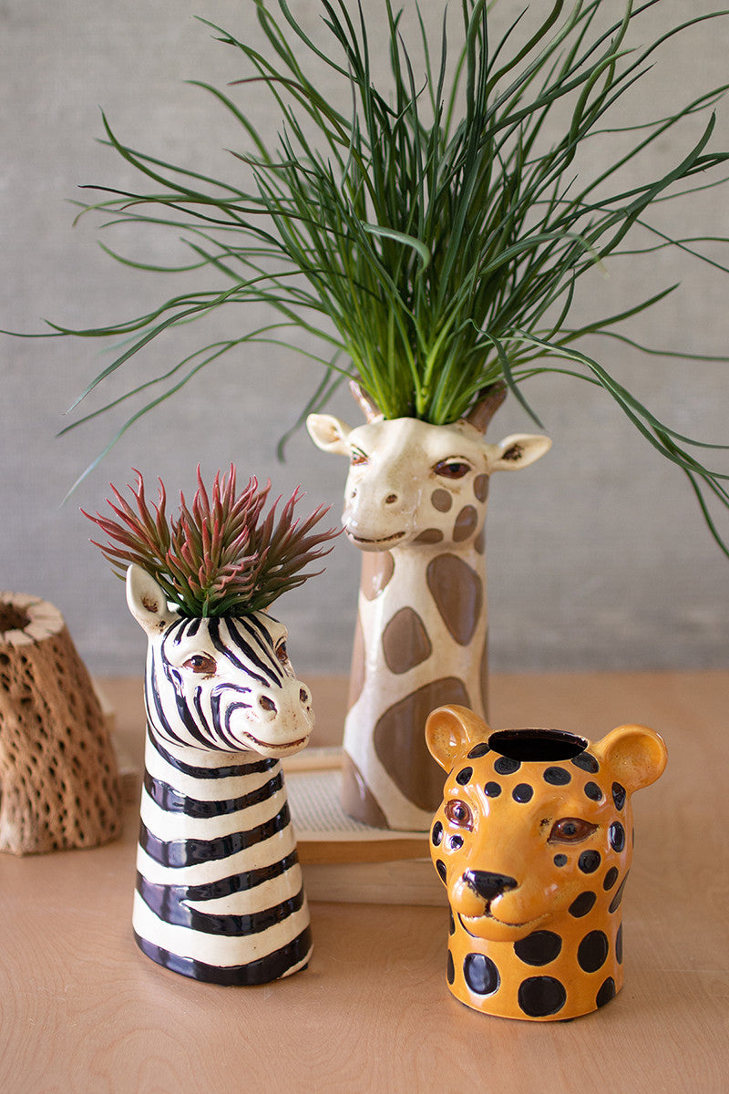 Safari Animal Ceramic Succulent Planter Set