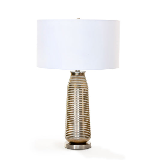 urban style ribbed metal lamp with shade