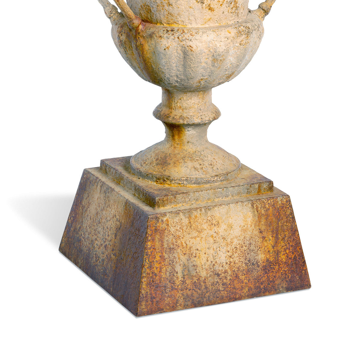 Fluted Metal Urn with Pedestal, 33 in