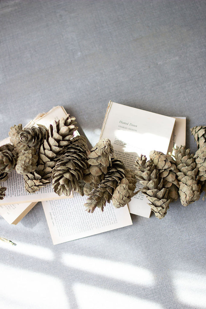 Frosted Sage Pinecone Garland, Box of 6