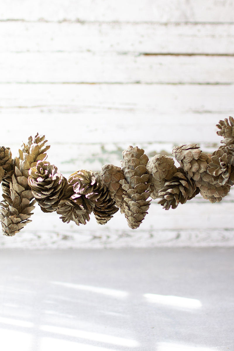 Frosted Sage Pinecone Garland, Box of 6